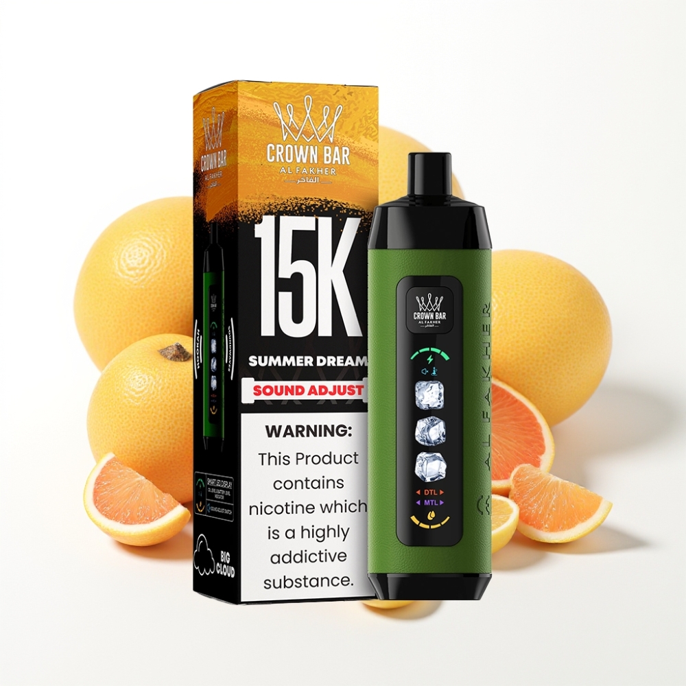 Al Fakher 15K Ice Adjust Clouds Summer Dream Disposable – 22mL Mesh Coil LED Display