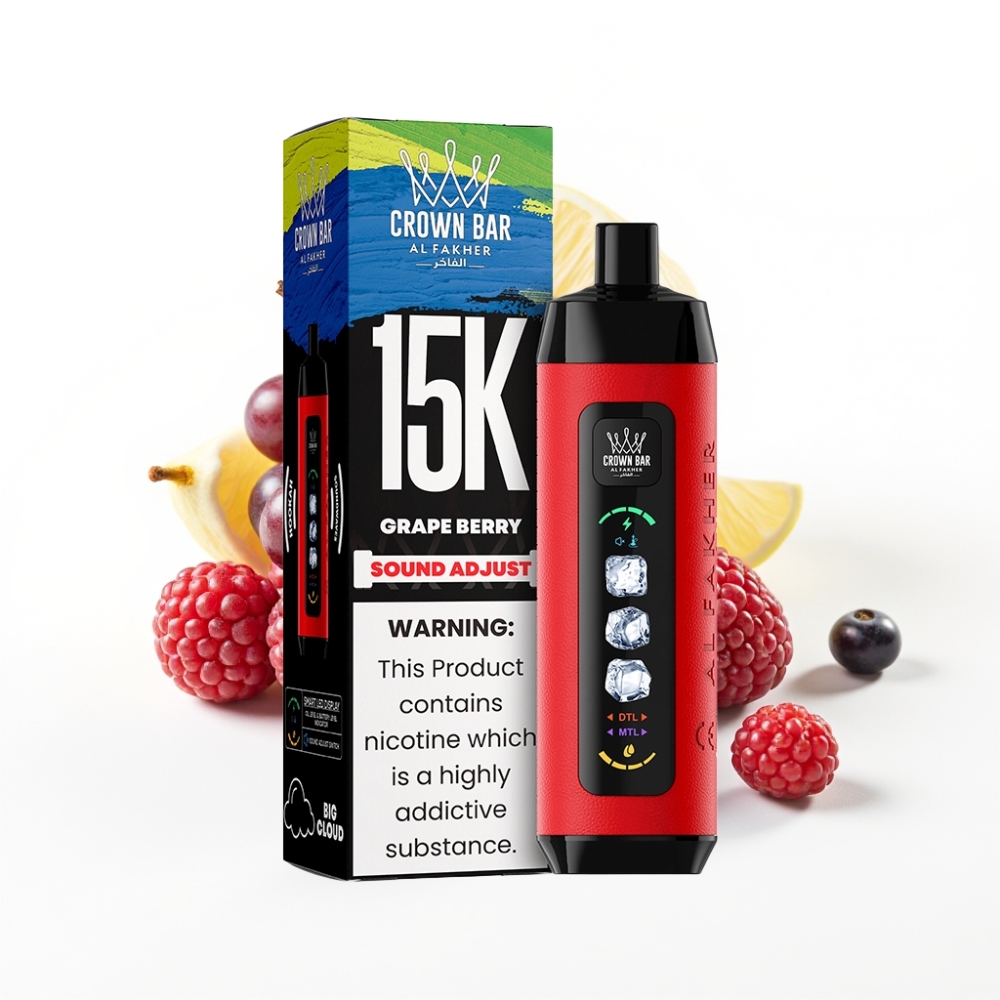 Al Fakher 15k Ice Adjust Clouds Disposable Device 22mL Mesh Grape Berry