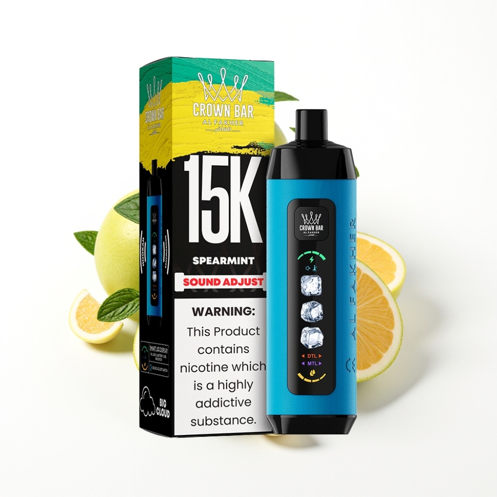 Al Fakher 15k Ice Adjust Clouds Disposable Device 22mL Spearmint Mesh Coil LED