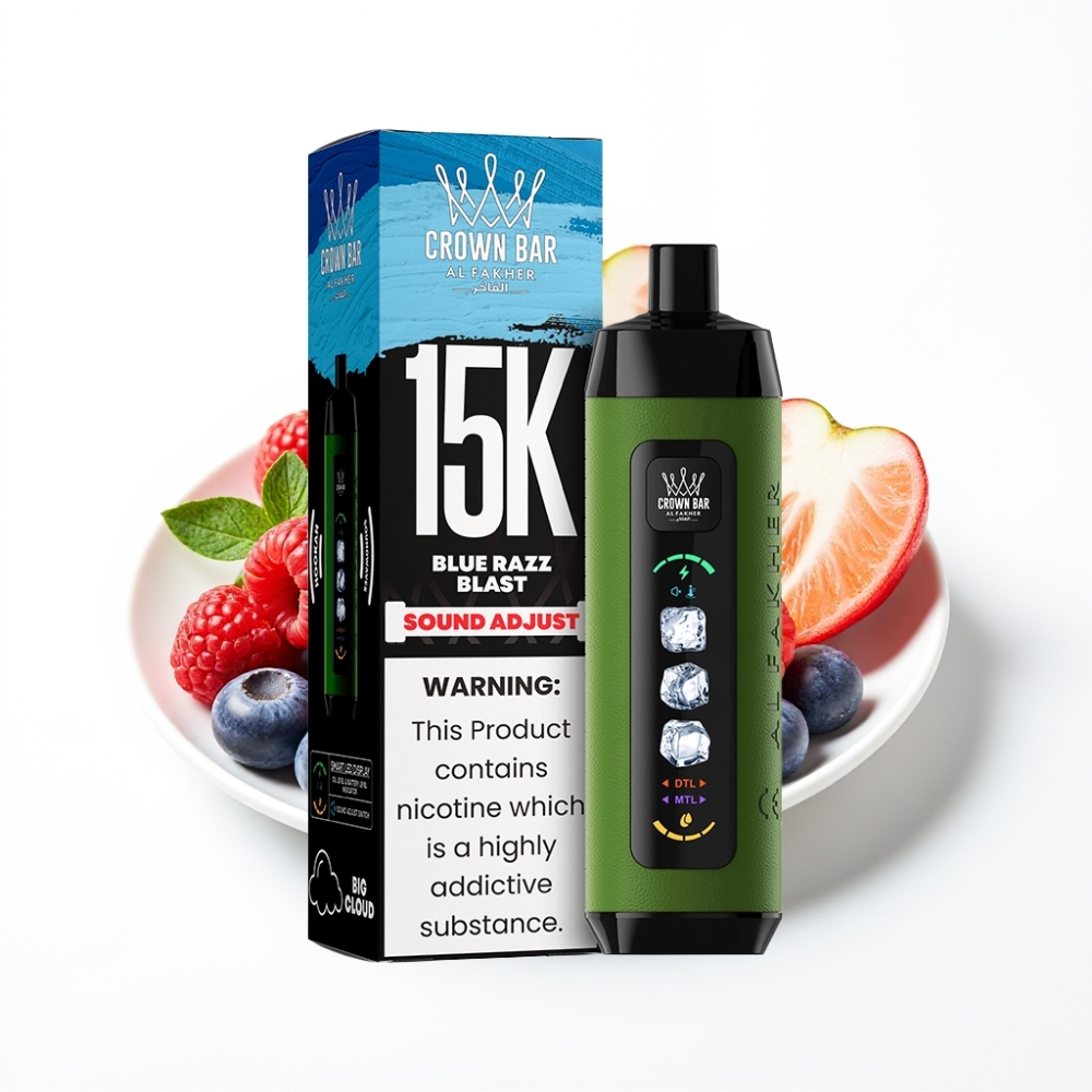 Al Fakher 15k Ice Adjust Clouds Disposable Device Blue Razz Blast 22mL Mesh 850mAh