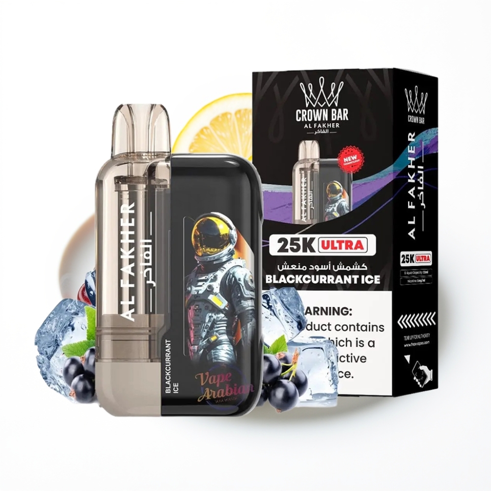 Al Fakher Crown Bar Ultra 25K Disposable Vape 22ml Blackcurrant Ice