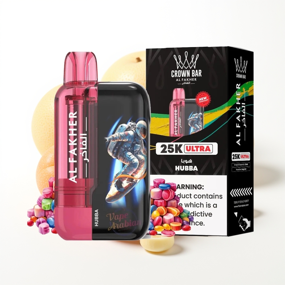 Al Fakher Crown Bar Ultra 25K Disposable Vape Hubba 22mL 50mg Mesh