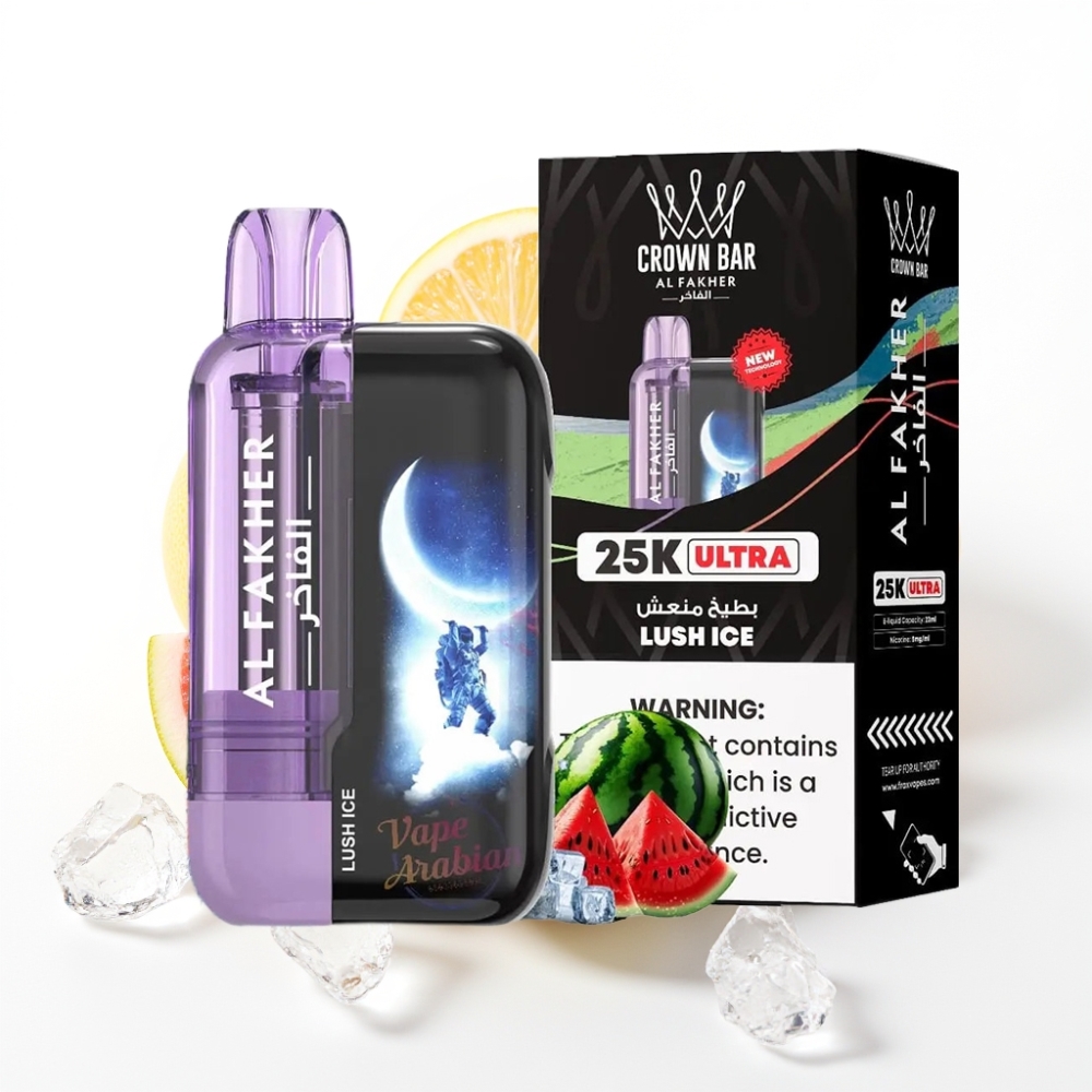 Al Fakher Crown Bar Ultra 25K Mesh Disposable Vape Lush Ice