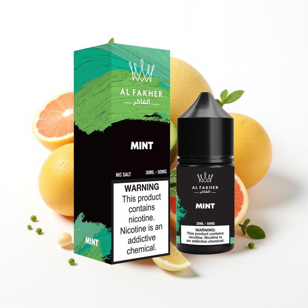 AL Fakher Nicotine Salt 50MG Mint E-Liquid 30ml Pod Vape Kit Compatible