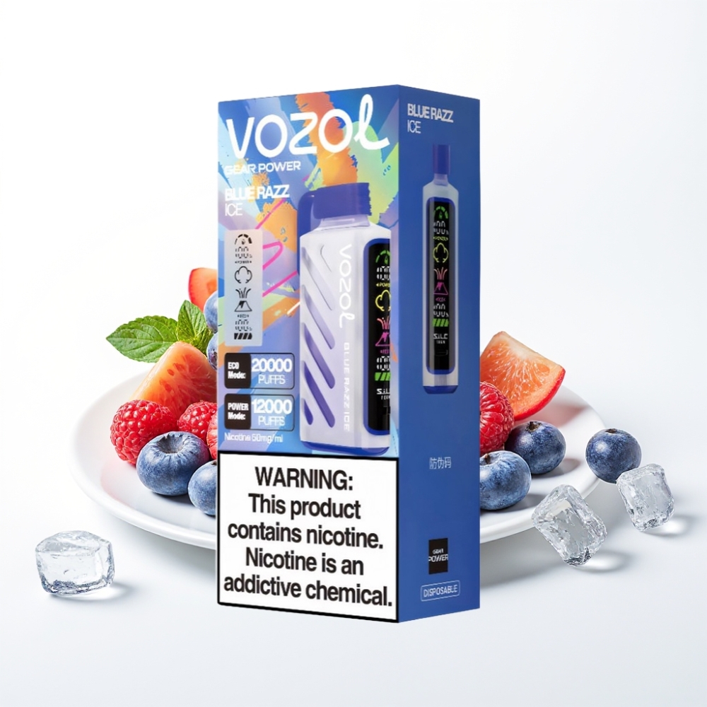 VOZOL Gear Power 20000 Puffs Dual Mesh Coil Blue Razz Ice Disposable Vape