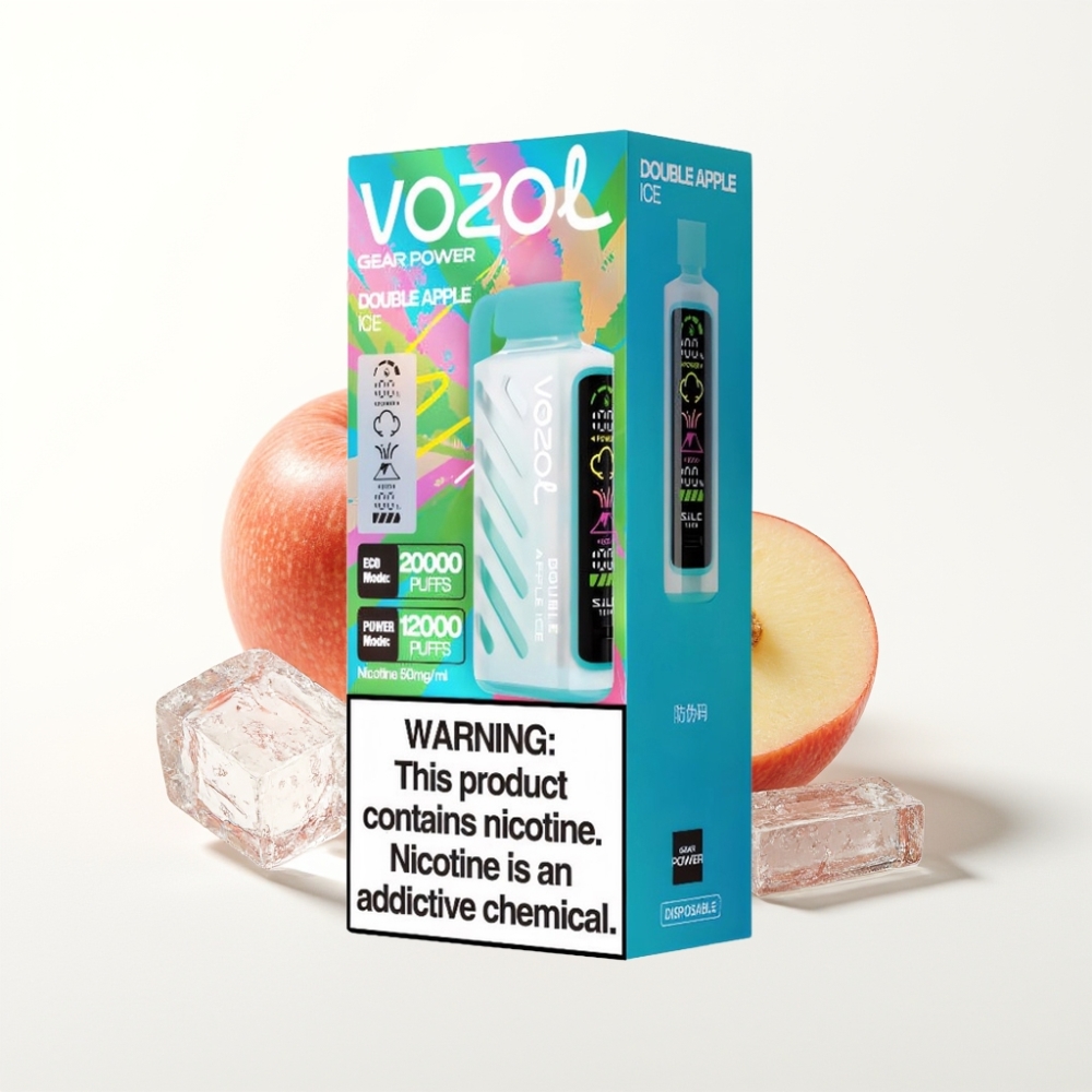 VOZOL Gear Power 20000 Puffs Dual Mesh Coil Double Apple Ice Disposable Vape