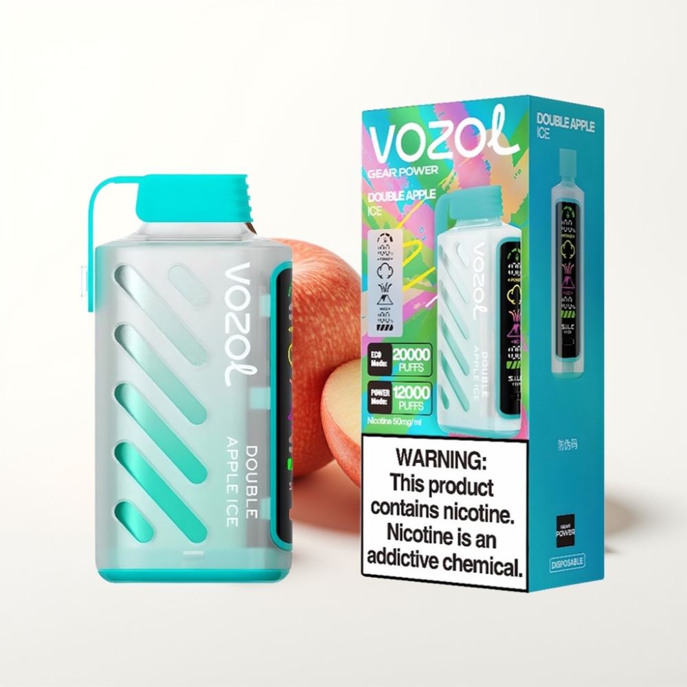 VOZOL Gear Power 20000 Puffs Dual Mesh Coil Double Apple Ice Disposable Vape