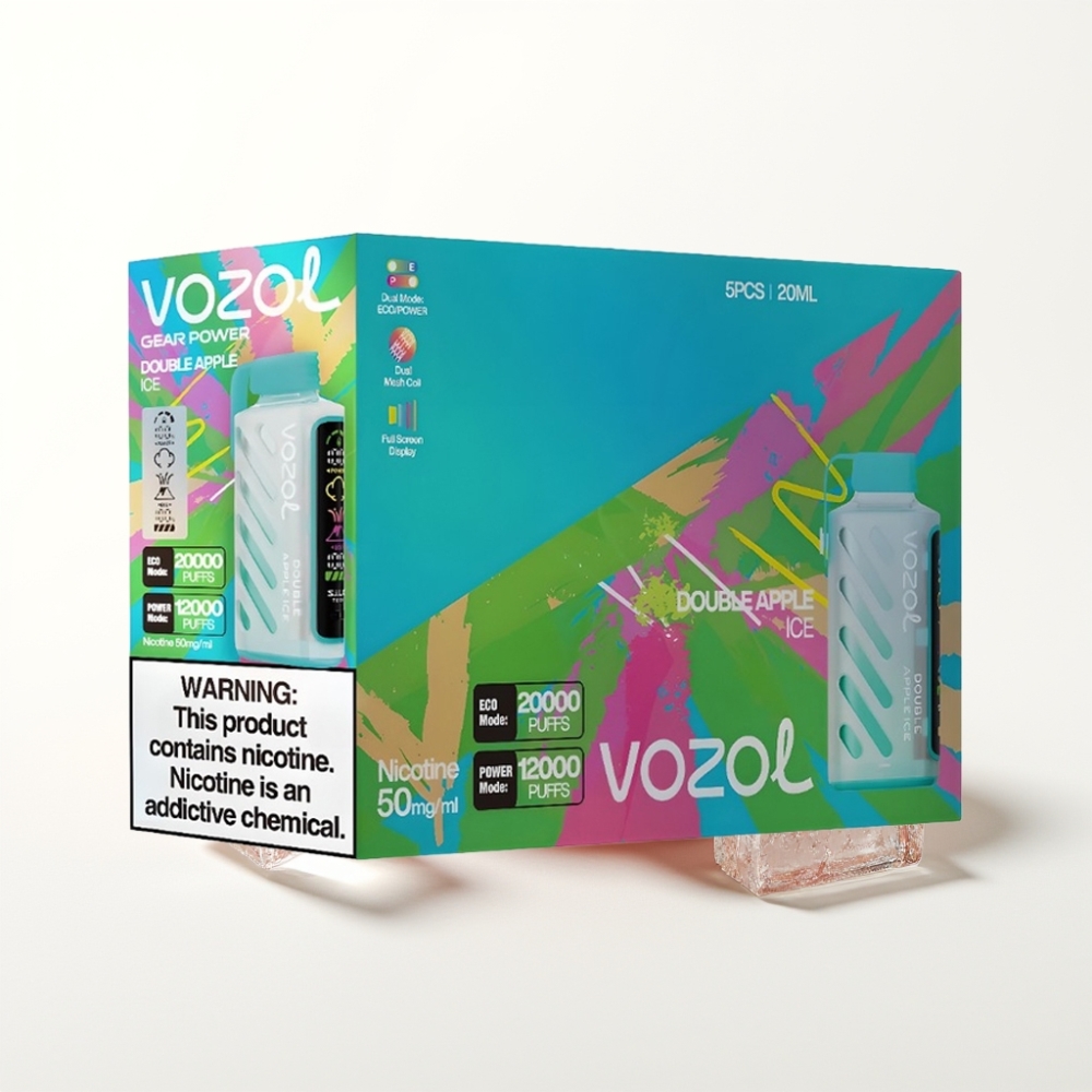 VOZOL Gear Power 20000 Puffs Dual Mesh Coil Double Apple Ice Disposable Vape