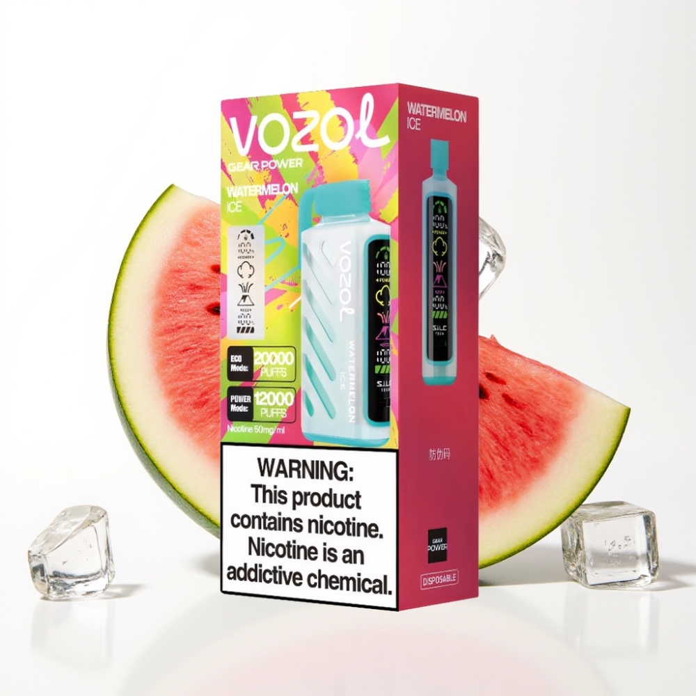 VOZOL Gear Power 20000 Puffs Dual Mesh Coil Watermelon Ice Disposable Vape