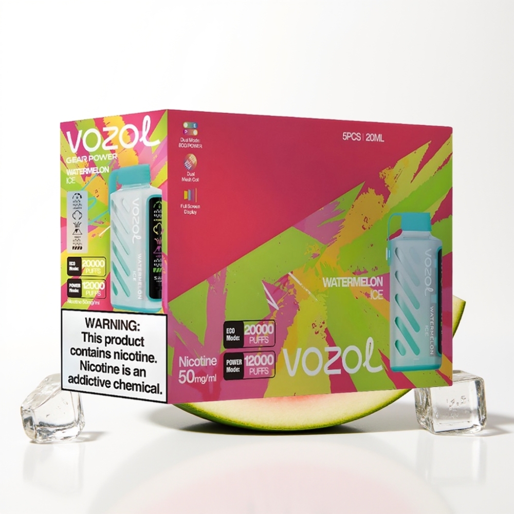 VOZOL Gear Power 20000 Puffs Dual Mesh Coil Watermelon Ice Disposable Vape