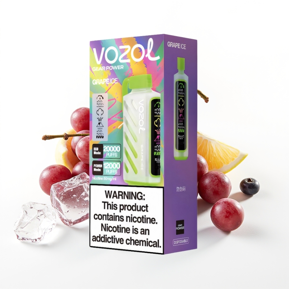 VOZOL Gear Power 20000 Puffs Grape Ice Dual Mesh Coil 20mL 50mg