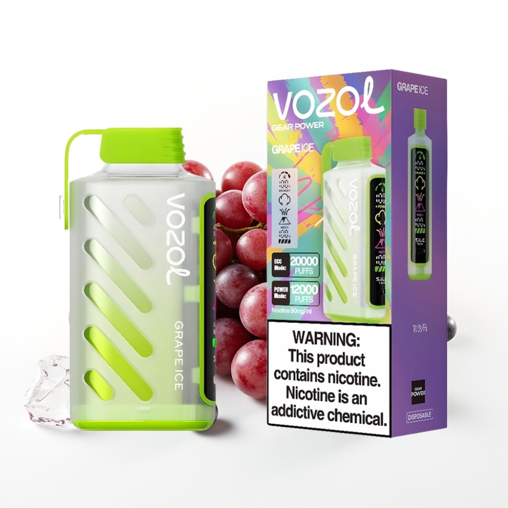 VOZOL Gear Power 20000 Puffs Grape Ice Dual Mesh Coil 20mL 50mg