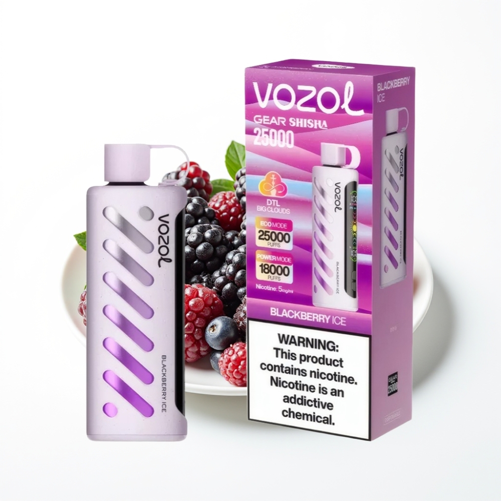 VOZOL Gear Shisha 25000 Puffs Dual Mesh Blackberry Ice Disposable Vape