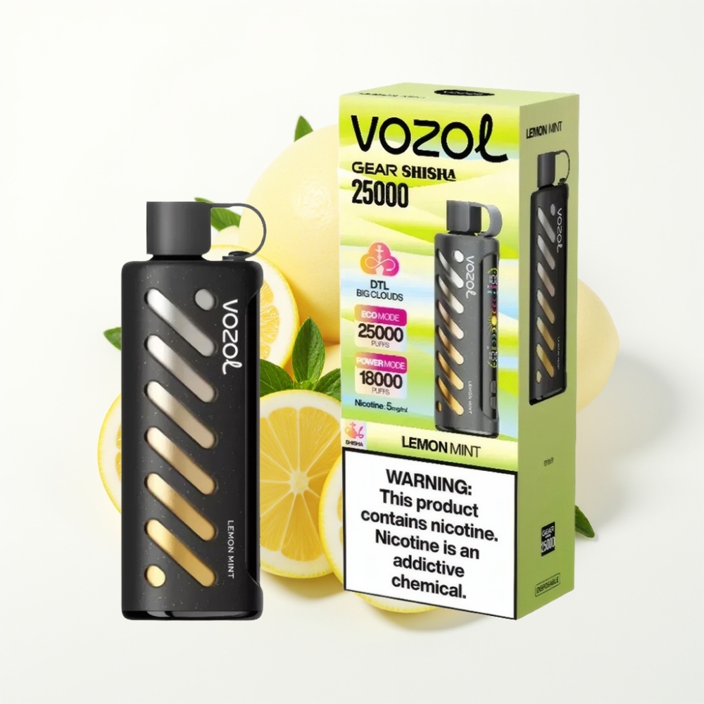 VOZOL Gear Shisha 25000 Puffs Dual Mesh Lemon Mint Disposable Vape