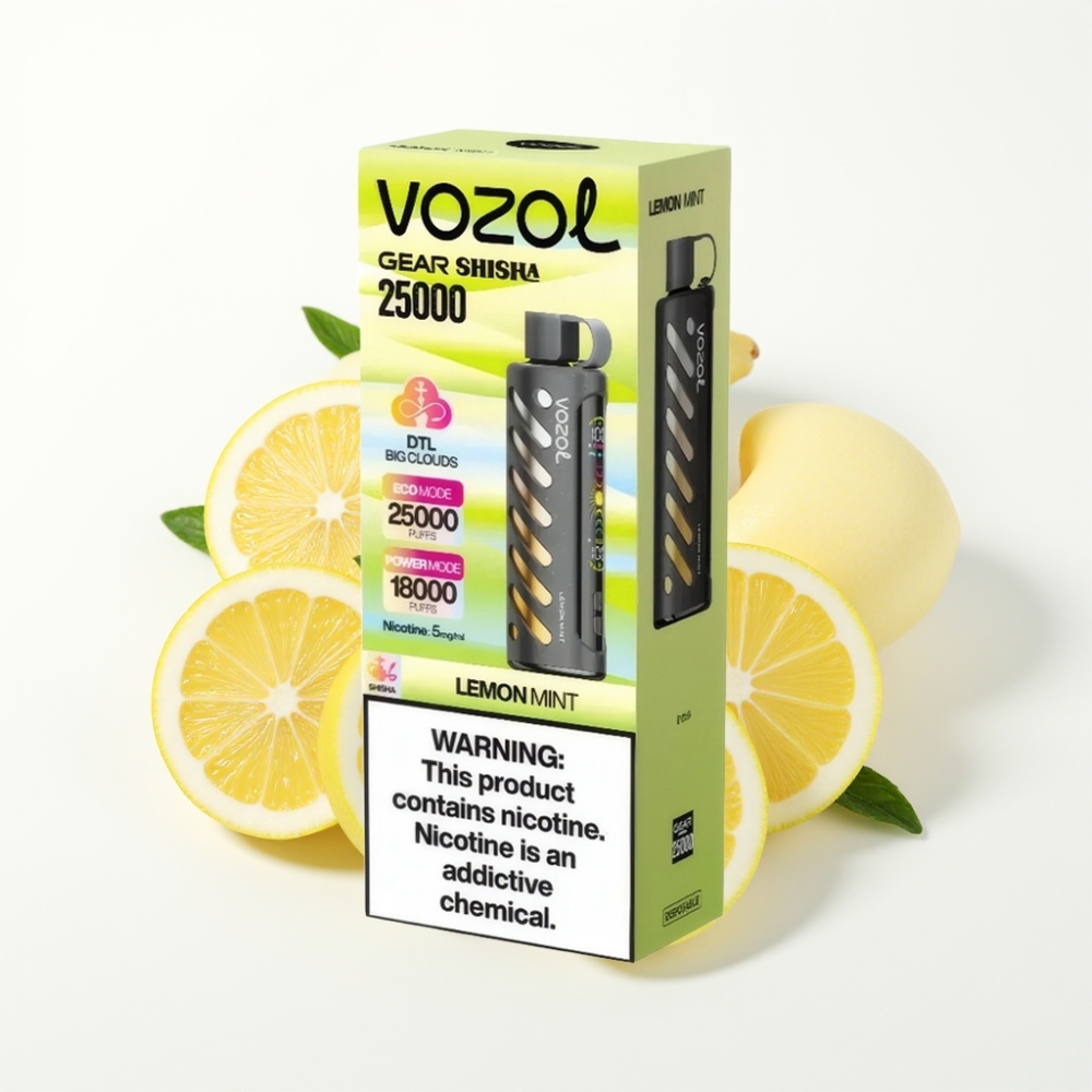 VOZOL Gear Shisha 25000 Puffs Dual Mesh Lemon Mint Disposable Vape