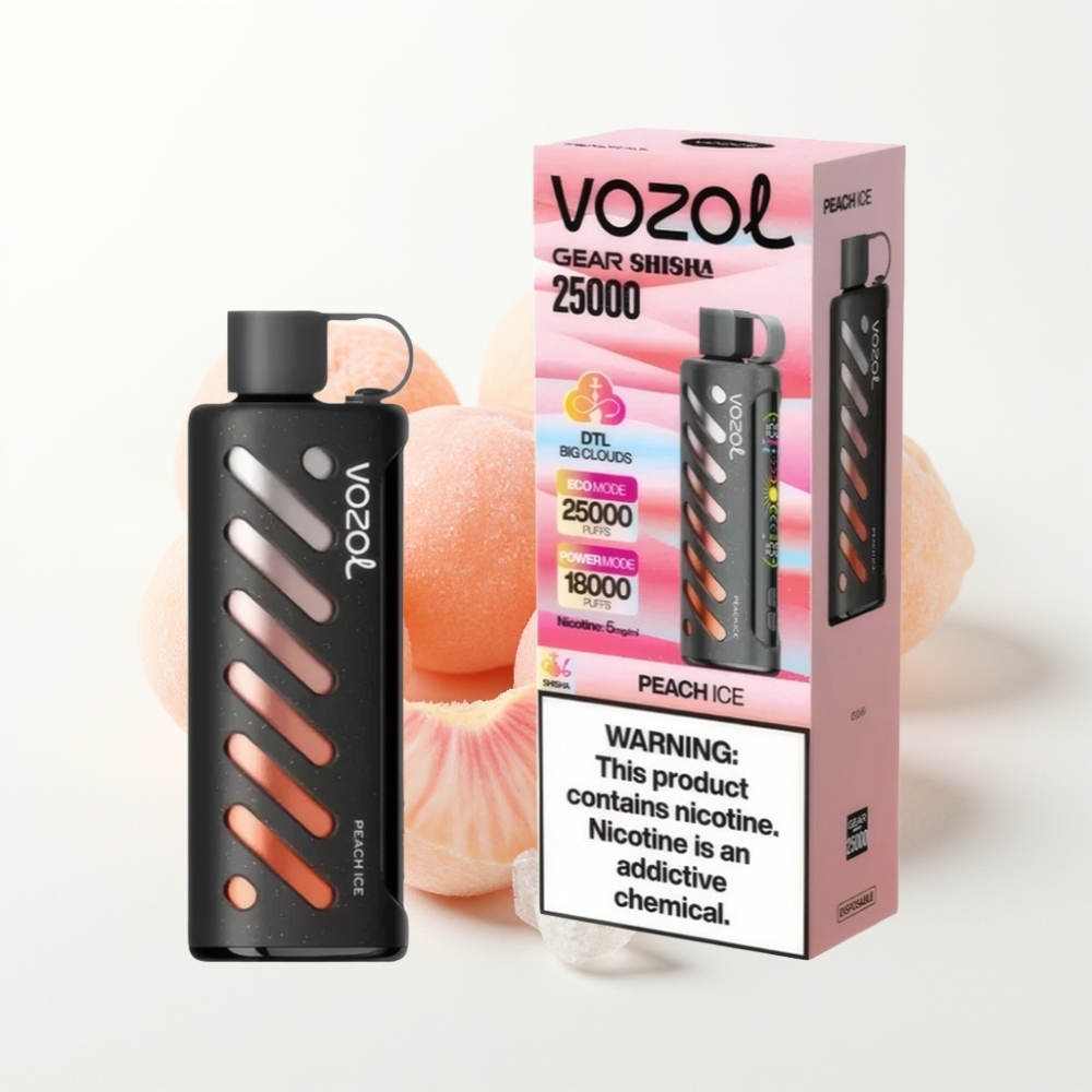 VOZOL Gear Shisha 25000 Puffs Dual Mesh Peach Ice Disposable Vape