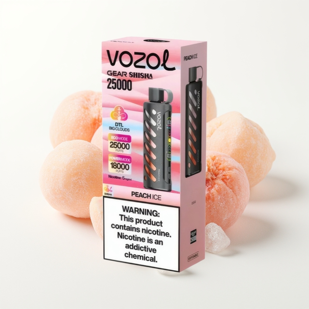 VOZOL Gear Shisha 25000 Puffs Dual Mesh Peach Ice Disposable Vape