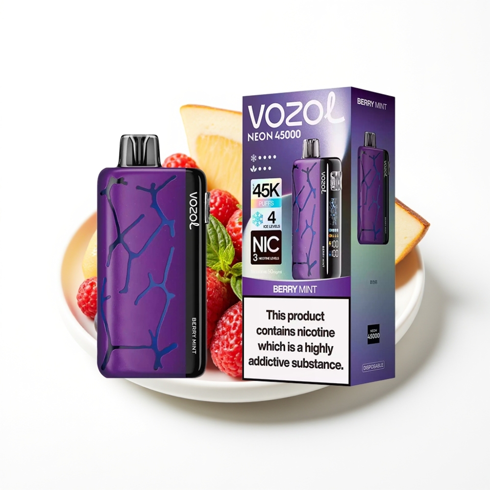 Vozol Neon 45K 45000 Puffs Adjustable Ice Airflow Disposable Vape Berry Mint