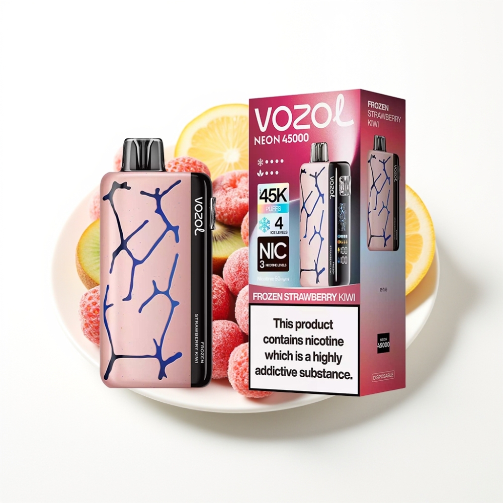 Vozol Neon 45K 45000 Puffs Adjustable Ice Airflow Disposable Vape Frozen Strawberry Kiwi