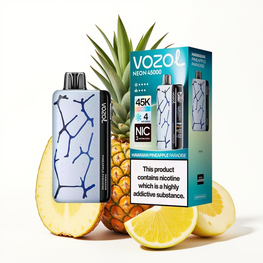 Vozol Neon 45K 45000 Puffs Adjustable Ice Airflow Disposable Vape Hawaiian Pineapple Paradise