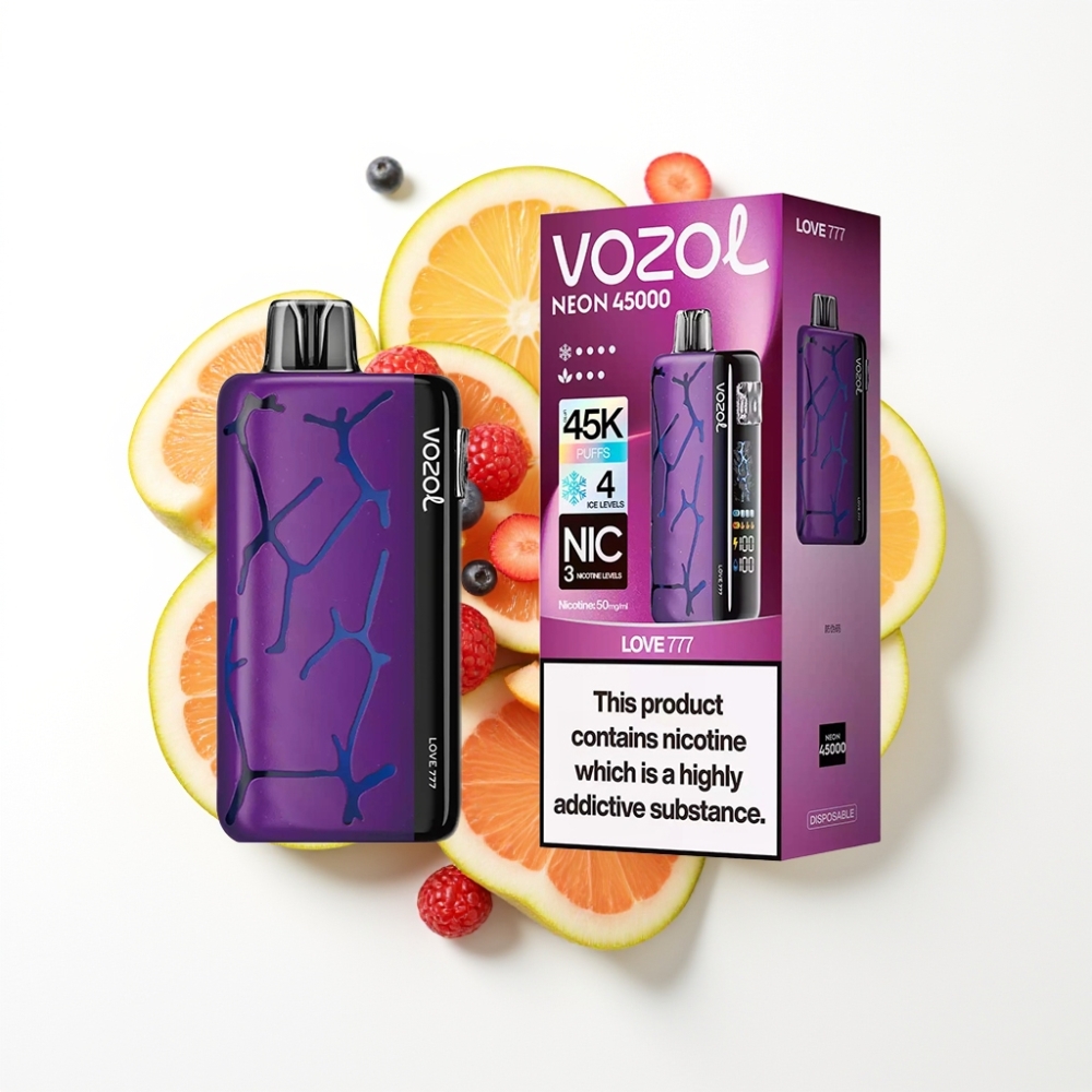 Vozol Neon 45K 45000 Puffs Adjustable Ice Airflow Disposable Vape Love 777