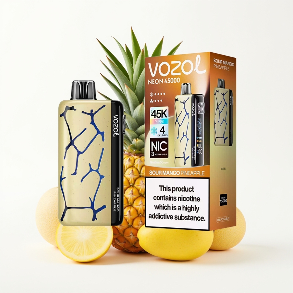 Vozol Neon 45K 45000 Puffs Adjustable Ice Airflow Disposable Vape Sour Mango Pineapple