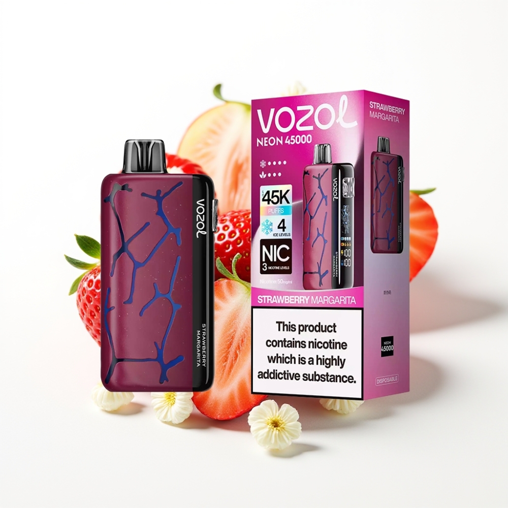 Vozol Neon 45K 45000 Puffs Adjustable Ice Airflow Disposable Vape Strawberry Margarita