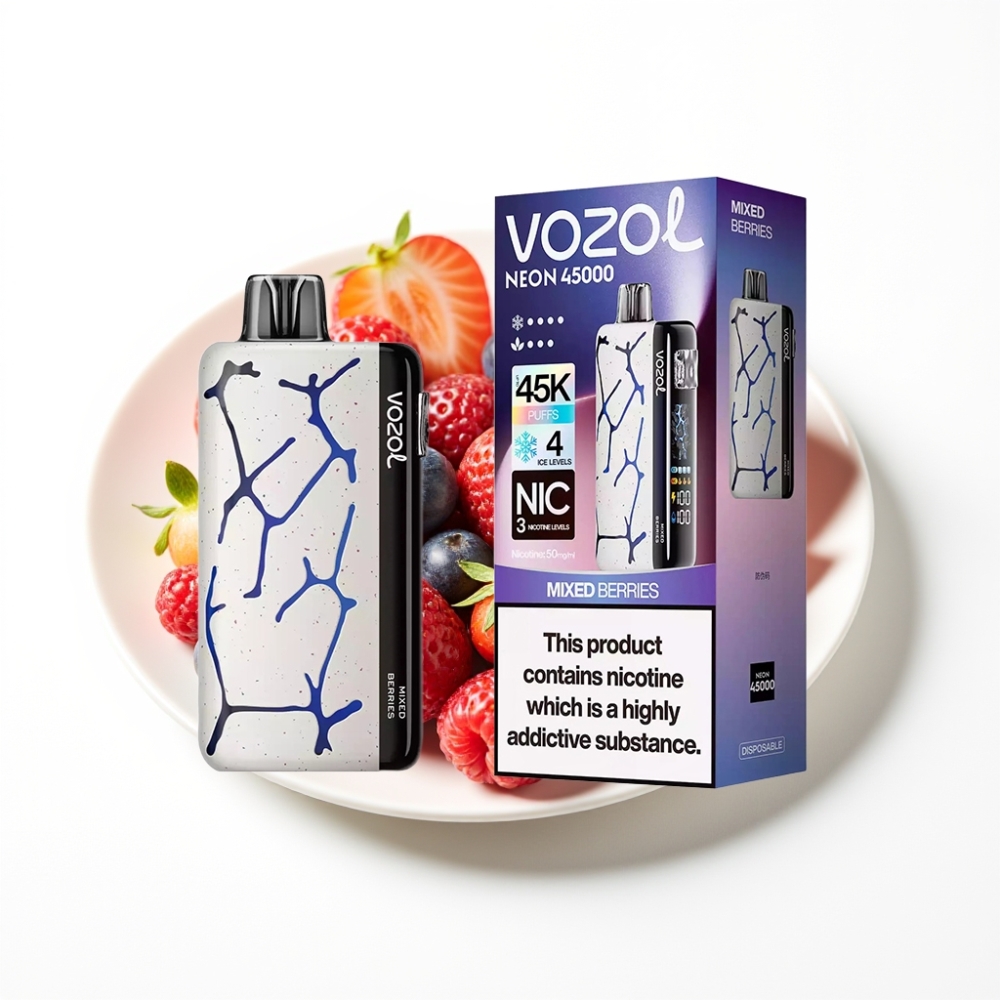 Vozol Neon 45K 45000 Puffs Adjustable Ice Airflow Mixed Berries Disposable Vape