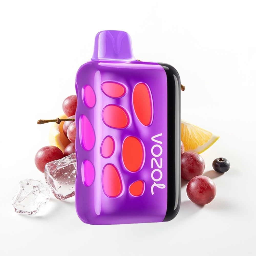 VOZOL RAVE 40000 Disposable Vape Grape Ice – 270° Glow, Beat-Synced, 80% Fast Charge