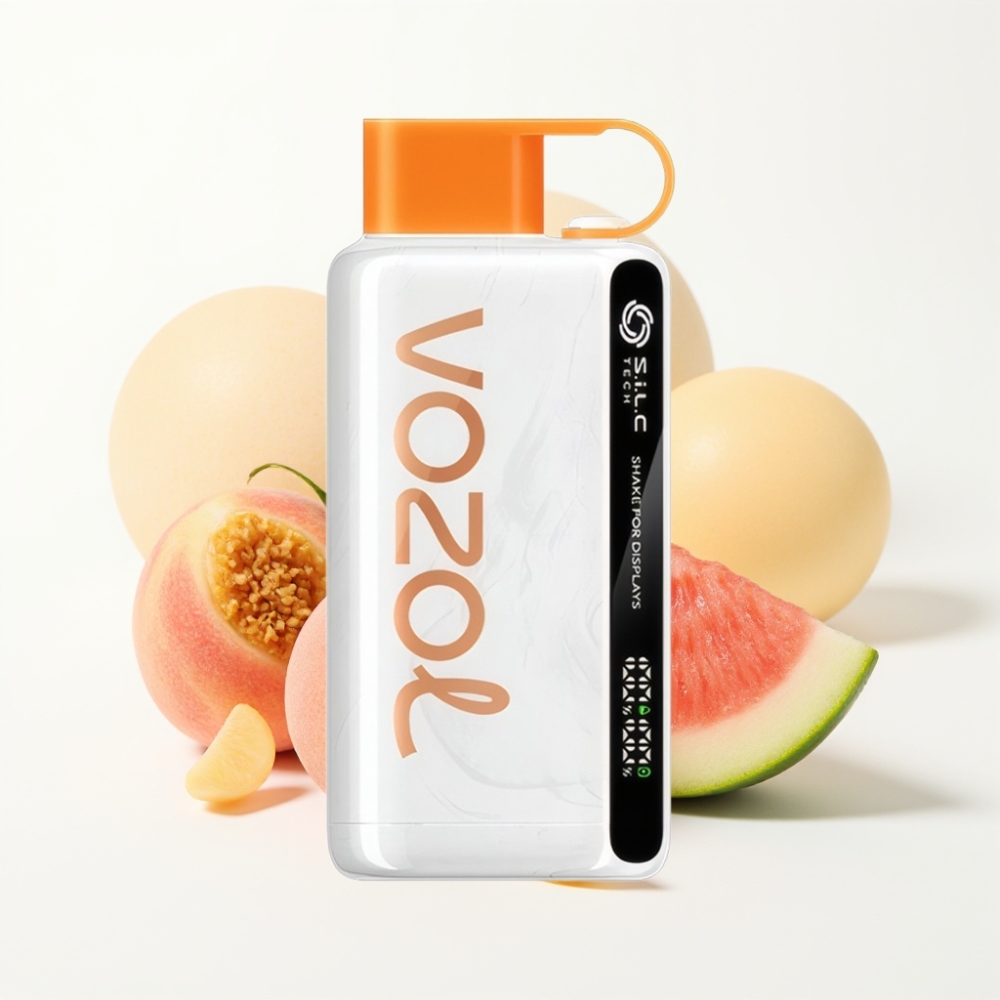 VOZOL STAR 9000/12000 Disposable Vape Peach Mango Watermelon – S.i.L.C TECH, Shake Display, 650mAh, Recycled Plastic