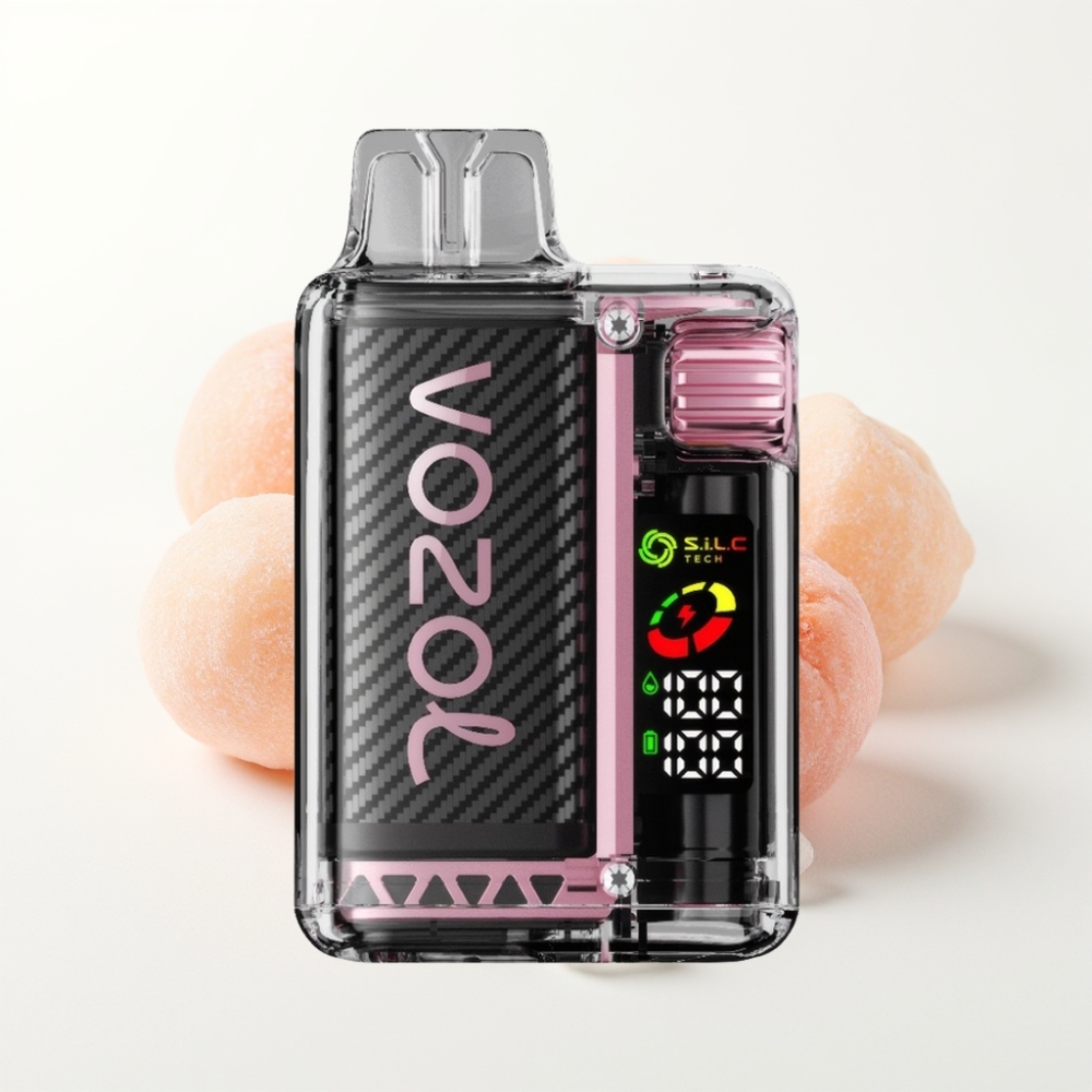 VOZOL Vista 20000 Puffs Peach Ice Disposable Vape with OLED & Dual Mesh Coil