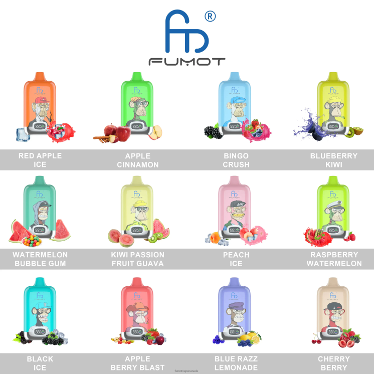 Fumot Digital Box 8D68N116 12000 Disposable Vape Pod - 20ML (1 Piece) Blue Razz Lemonade Fumot tech