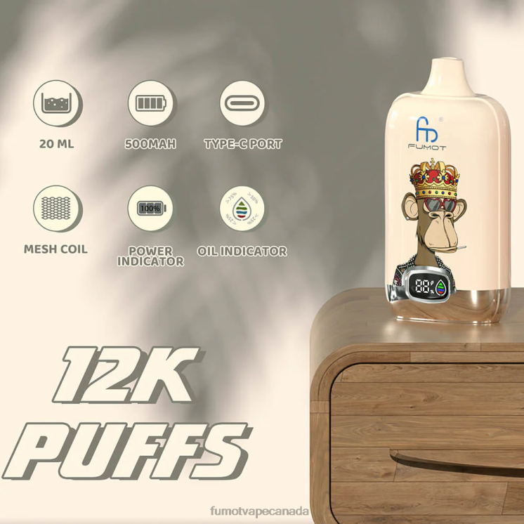 Fumot Digital Box 8D68N143 Disposable Vape Pod 12000 - 20ML (1 Piece) Raspberry Watermelon Fumot vape shop