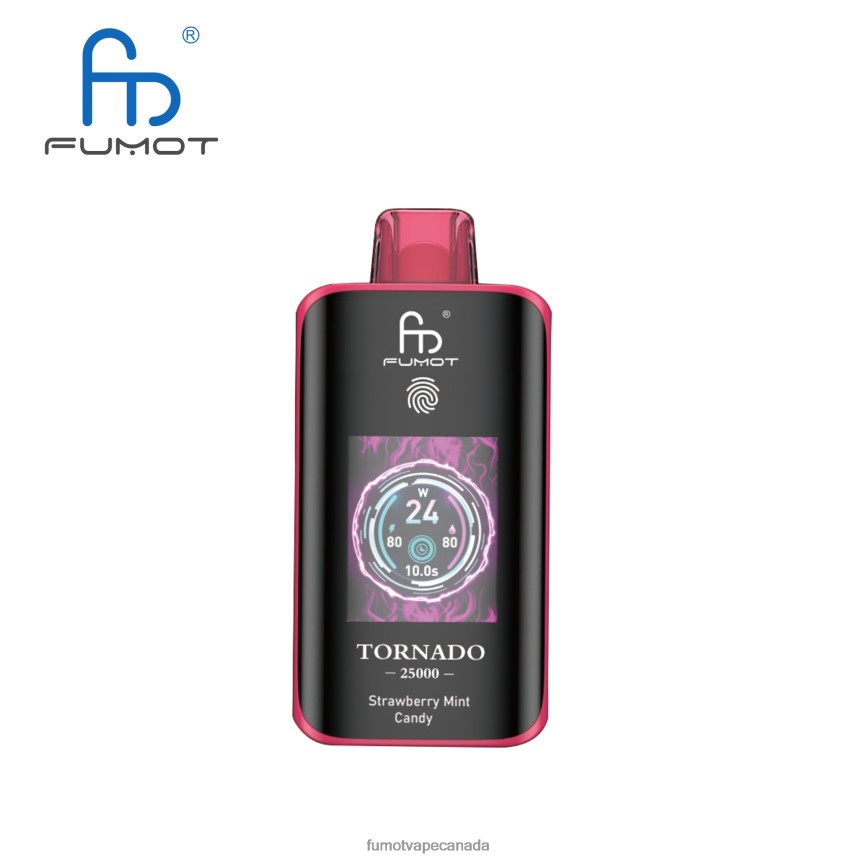 Fumot Vape Review - Fumot Tornado 25000 Disposable Vape Strawberry Mint Candy BTPRN415