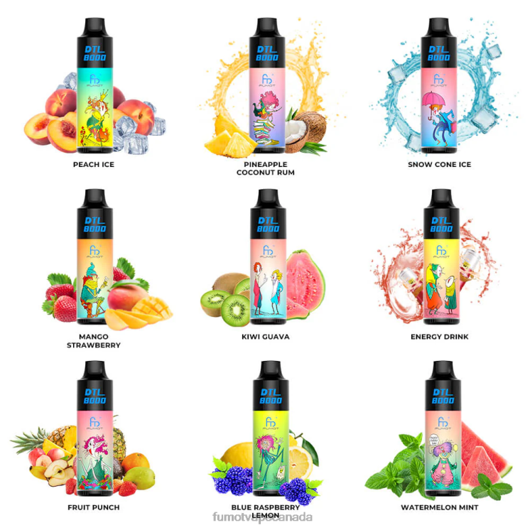 Fumot DTL 8D68N414 8000 Disposable Vape Pen - 16ML (1 Piece) Black Currant Mint Fumot Canada
