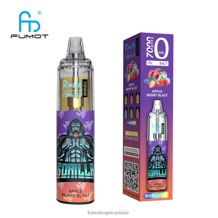Fumot Tornado 8D68N534 7000 Disposable Vape Pen 0% - 14ML (1 Piece) Red Apple Lemon Fumot Canada