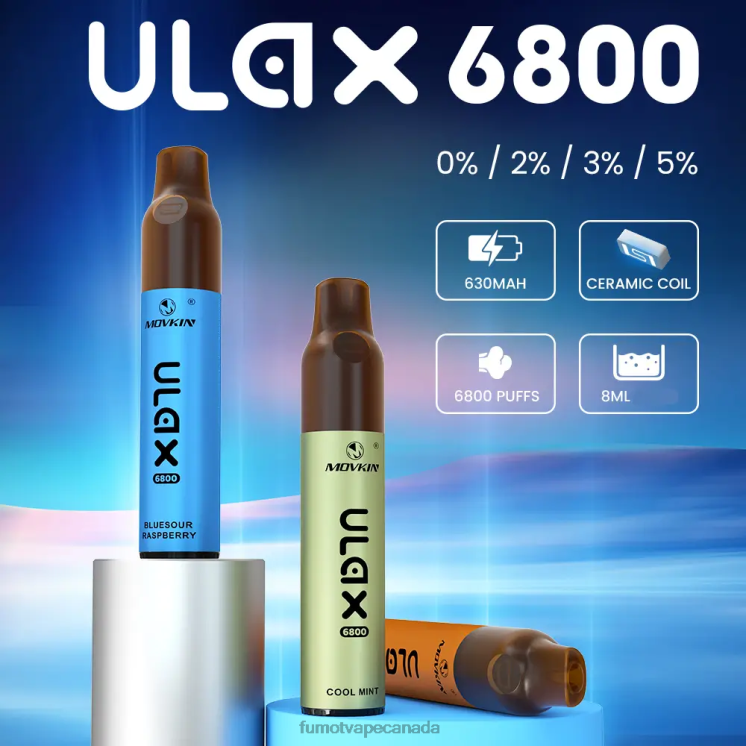 Fumot Movkin Ulax 8D68N320 6800 Disposable Vape, Ceramic Coil - 8ML (1 Piece) Bluesour Raspberry Fumot vape online shop