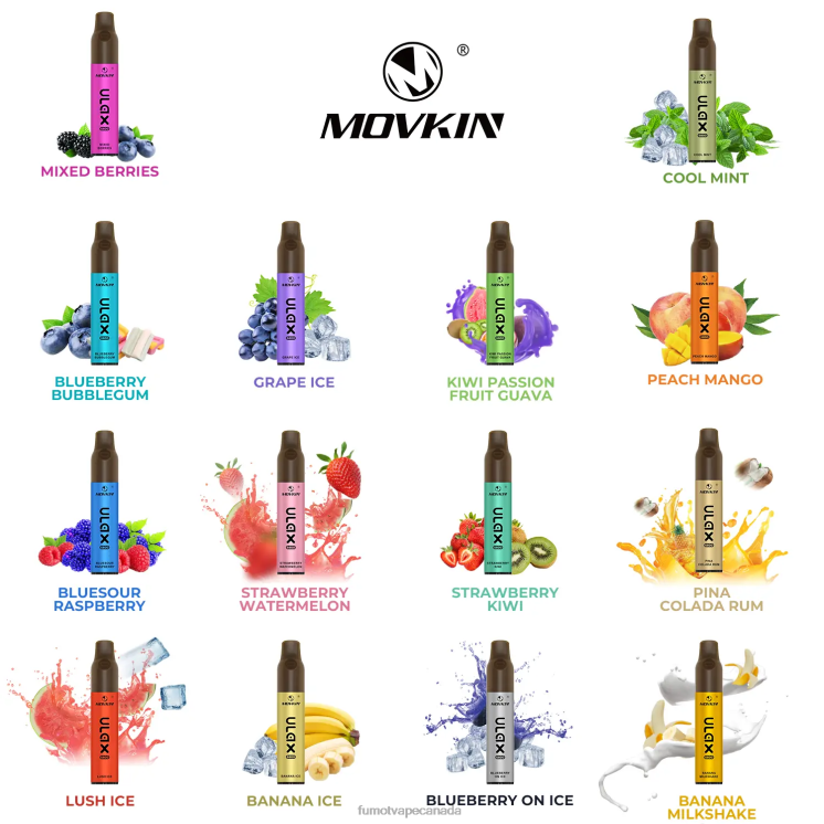 Fumot Movkin Ulax 8D68N322 6800 Disposable Vape, Ceramic Coil - 8ML (1 Piece) Grape Ice Fumot puffs