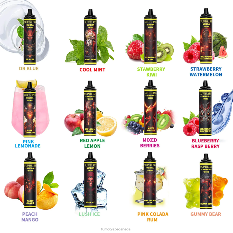 Fumot Supbliss Umbra 8D68N482 10000 (1 Piece) Disposable Vape Pen - 20ML Red Apple Lemon Fumot puffs